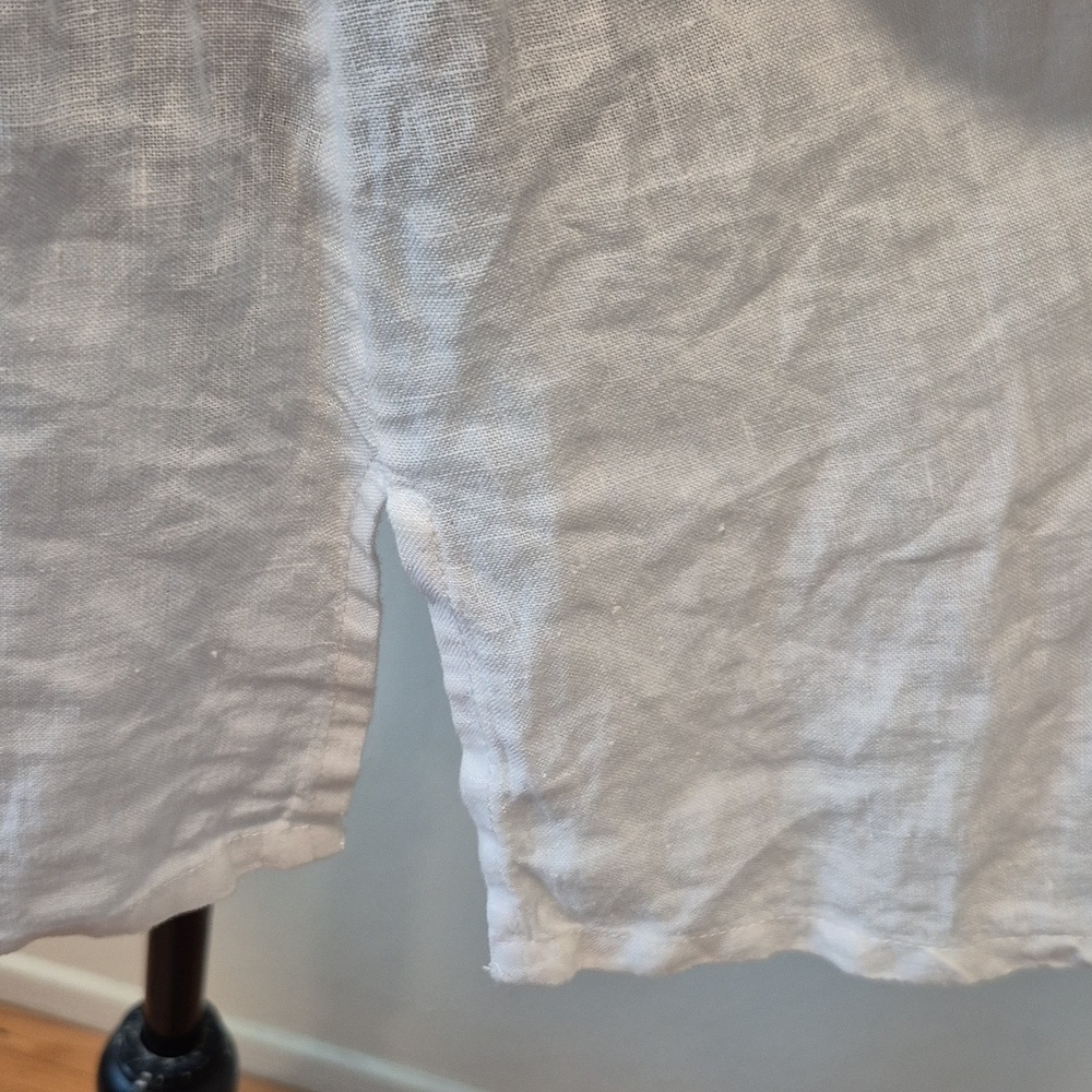 NWT Charter Club Linen Embroidered Top Women White 3/4 Sleeve Blouse 1X - Picture 12 of 15